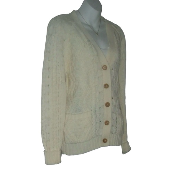 Vintage 70's Exclusive Imports Sweater Cardigan Prep School Academia Cable Knit - Picture 3 of 13